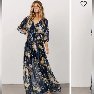 Navy Floral Maxi Dress/ Baltic Born